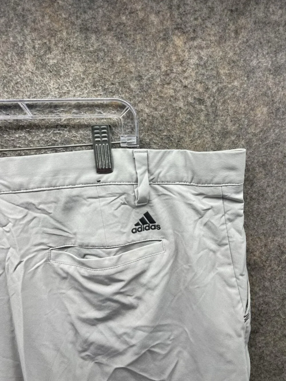 Adidas Shorts Mens 42 Gray Chino Flat Front Stretch 365 Performance Golf Casual